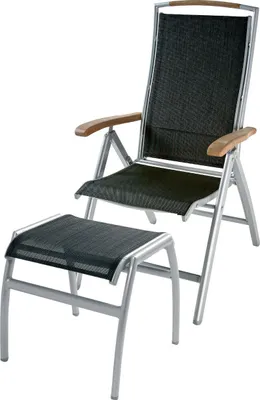 Produktbild von Inko Klappsessel Frisco mit Fußhocker Alu/Textilen Hochlehner 3 Farben zur Auswahl
