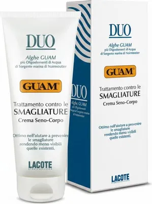 Produktbild von GUAM DUO Intensivcreme zur Körperpflege bei Dehnungsstreifen, Brust und Körper 200ml