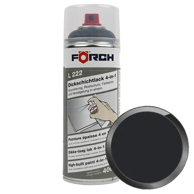 Produktbild von FÖRCH L222 Dickschichtlack 4in1 RAL 9011 GRAPHITSCHWARZ 400ml Grundierung Rostschutz Versiegelung