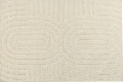 Produktbild von BELIANI Teppich Beige aus Wolle 200 x 300 cm Rechteckig Gestreiftes Muster für Wohnzimmer Schlafzimmer Flur