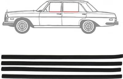 Immagine prodotto di Modanatura orizzontale della polvere di tenuta del bordo esterno per Mercedes W115 1968-1980 ABS 4pcs