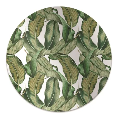 Produktbild von Rundmatte - Stuhlunterlage Bürostuhlunterlage - Rund Ø 100 cm - Bodenmatte - Fußmatte - Botanische Blätter