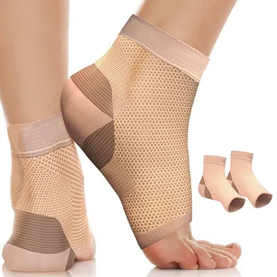 Image de Chaussettes de compression pour fasciite plantaire pour femmes et hommes, chevilles, voûte plantaire, douleurs au talon, soulagement