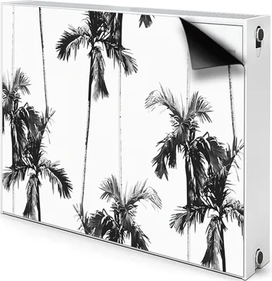 Produktbild von Magnet Heizung Verkleidung Abdeckung Heizung Heizkörperabdeckung 100x60 cm  - Schwarz, Weiß, Palme