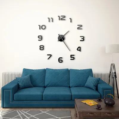 Immagine prodotto di The Living Store Orologio da parete 3D dal design moderno 100 cm XXL Nero