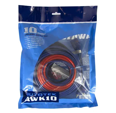 Immagine prodotto di AUTOTEK AWK10 Set di connessioni per amplificatore di potenza da 10 mm² Kit di cavi per auto amplificatore