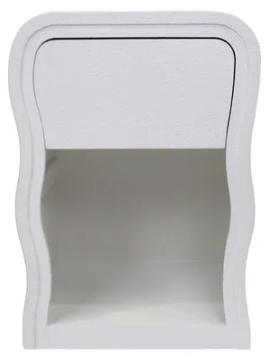 Zdjęcie produktu dla Szafka nocna z 1 szufladą Mobili Rebecca Edelweiss 55x40x30 cm MDF biały nowoczesny