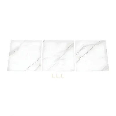 Produktbild von Foto Hintergrundplatten Set 3-teilig – doppelseitig PVC 60x60 cm – Marmor Weiß – Produktfotografie Hintergrund