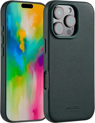 Produktbild von Accezz MagSafe Leather Backcover iPhone 16 Pro - Cedar Green