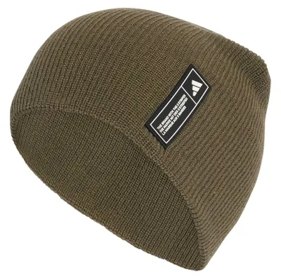 Produktbild von adidas Uni Essentials Label Beanie Hat, Olive strata/White, L-XL