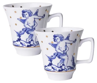 Heinen Delfts Blauw – Kaffeebecher Kerstengel Set mit 2 – Bild 1