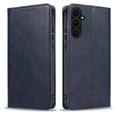 Produktbild von Handyhülle für Samsung Galaxy A56 5G Kunstleder Flip Cover Hülle Klapphülle Case Kartenfach Farbe: Blau
