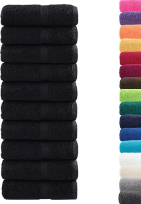 Produktbild von vidaXL Premium-Gästetücher SOLUND 10 Stk. Schwarz 30x50 cm 600 g/m²
