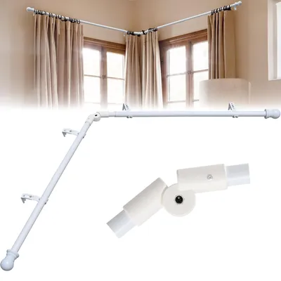 Immagine prodotto di Solidchoice - Binario per tende a forma di L, colore bianco, ideale per finestre ad arco