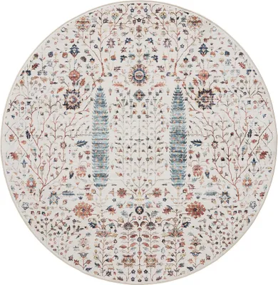 Produktbild von benuta Waschbarer Vintage Teppich George Multicolor ø 160 cm rund Wohnzimmerteppich Schlafzimmer weich orientalisch