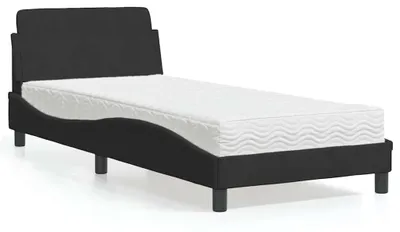Produktbild von vidaXL Bett mit Matratze "Dover" Schwarz 80x200 cm Samt