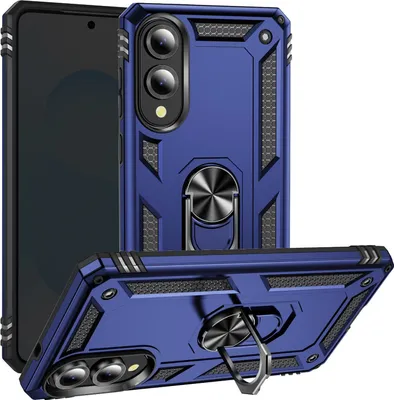 Produktbild von Avizar, Hybrid Schutzhülle für Samsung Galaxy S25 Edge mit Magnet-Ringhalter, Blau