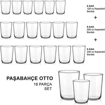 Immagine prodotto di PASABAHCE Servizio 18 Bicchieri In Vetro Otto
