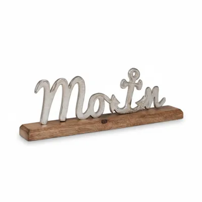 Produktbild von Schild Aufsteller MOIN Metall Mangoholz Maritim Dekoschild Schriftzug 40x10 cm
