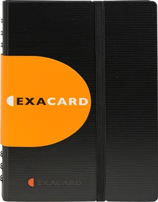 Produktbild von Exacompta 5x Visitenkartenbuch 20 Hüllen 120 Karten 20x145cm Schwarz 75034E