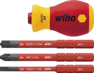 Produktbild von Bithalter SoftFinish electric slimVario VDE Gesamt-L.58mm f.6mm slimBits WIHA