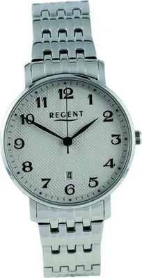 Produktbild von Regent Herren Uhr Metall Armbanduhr Metallarmband Analog silber D2UR1011587