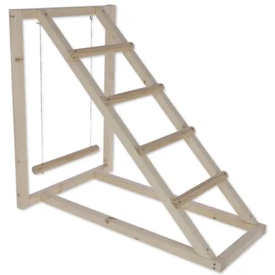 Obrázok produktu pre KERBL Kletterturm Schaukel Hühner Spielturm Holz Kletterstation Auslauf 73164