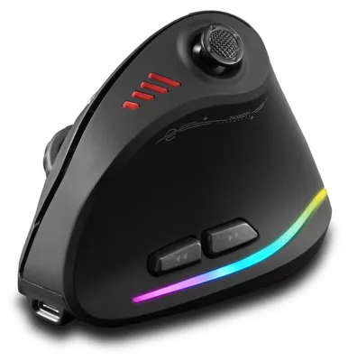 Obrázek produktu pro Bezdrátová Bluetooth myš s joystickem, 24 DPI, 11 programovatelných tlačítek, RGB podsvícení, USB optická herní myš, bezdrátová vertikální ergonomická myš pro notebook a PC