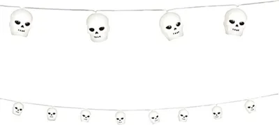 Image de Guirlande Halloween tête de mort avec lumière 180 x 8 cm