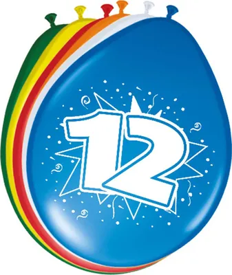Produktbild von 8 Latexballons zum 12.Geburtstag 30cm