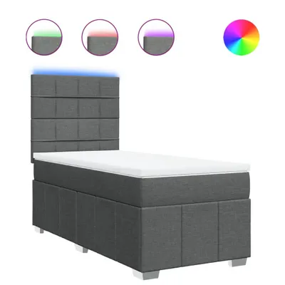 Produktbild von Boxspringbett mit Matratze Dunkelgrau 90x200 cm Stoff
