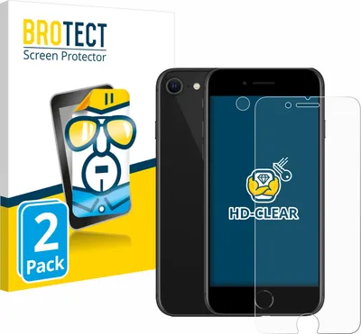 Produktbild von 2x Für Apple iPhone SE 2 / SE 3 (Vorderseite + Kamera) Schutzfolie BROTECT Displayschutz Display Schutz Folie Klar Transparent