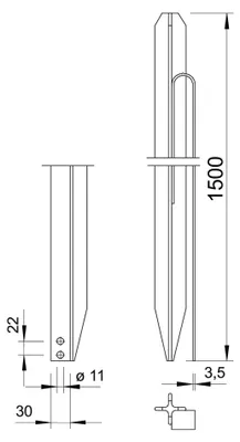 Produktbild von OBO Bettermann Vertr Kreuzerder 1,5m m.Bandeisenfahne 213 1500 M