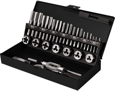 Produktbild von TOOLCRAFT TO-7015521 Gewindeschneidsatz 32teilig Stahl M3 x 0.50, M4 x 0.70, M5 x 0.80, M6 x 1, M8 x 1.25, M10 x 1.50,