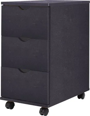 Produktbild von vidaXL Schubladenelement Rollen 33x45x60cm Schwarz Rollcontainer Büroschrank