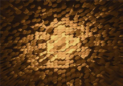 Produktbild von Vlies Fototapete 3D Effekt 450x315 cm Tapeten Wandtapete XXL Optisch Abstrakt Geometrisch Kristall Gold f-A-0907-a-a