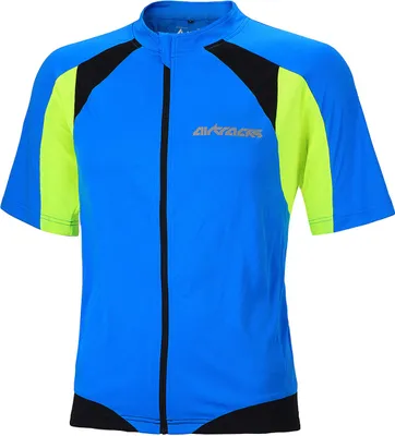 Produktbild von Airtracks Herren Fahrradtrikot Kurzarm Pro T / Blau-Neon-XXL / atmungsaktives Radtrikot - Jersey mit Quick Dry & Anti-UV
