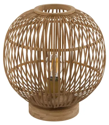 Produktbild von RGB LED Tischleuchte, Bambus-Geflecht, Höhe 33,5 cm