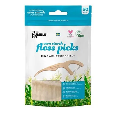 Image de 4x Humble Floss Picks, menthe 4x 50 pièces