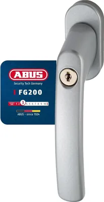 Produktbild von ABUS Abschließbarer Fenstergriff FG200 AB208 - 5er Set - Fensterknauf mit Druckzylinder, gleichschließend - ABUS-Sicherheitslevel 3 - 84582 - Silber