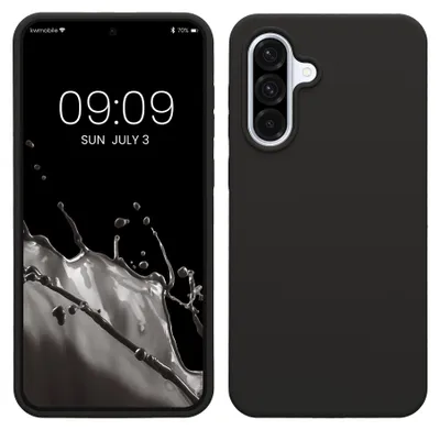 Produktbild von kwmobile Handyhülle für Samsung Galaxy A36 5G Hülle - Case Silikon - Kabelloses Laden - Schutzhülle Cover in Dunkelgrau