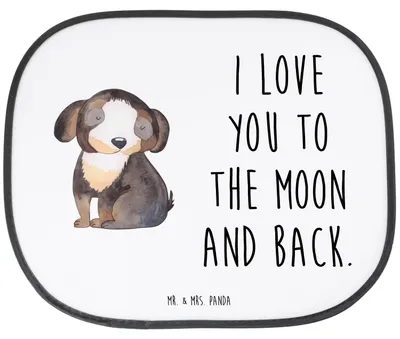 Produktbild von Mr. & Mrs. Panda Sonnenschutz Auto Hund Entspannen - Weiß - Geschenk, Liebe, Sprüche, Sonnenblende, Seitlicher, Süß, blendschutz, Hundeliebe