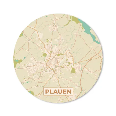 Produktbild von MuchoWow® Mauspad Mousepad Karte - Plauen - Vintage - Stadtplan 20x20 cm - Mousepads - Maus Mat - Pad - Mausunterlage - Schreibtischmatte
