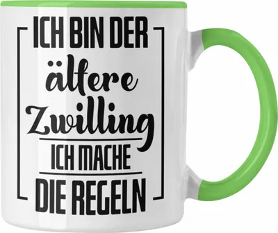 Produktbild von Trendation - Lustige Tasse für ältere Zwillinge Lustiges Geschenk mit Spruch (Grün)