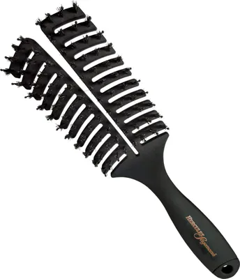 Immagine prodotto di Hercules Sägemann 9144 Spazzola per capelli Flexy Shape Setole di cinghiale con perni in nylon Spazzola districante per capelli lunghi stretti