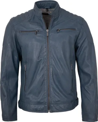Produktbild von Deercraft - Herren Lederjacke Lammnappa blau : 56