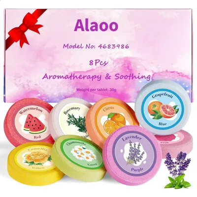 Produktbild von Badebomben Geschenkset 8 Stück mit ätherischen Ölen für Entspannung und Duft