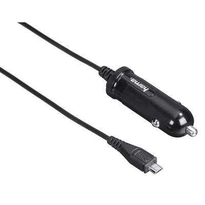 Produktbild von Hama Auto-Ladegerät mit Micro-USB-Anschluss, 12 W, 1,0 m, Schwarz