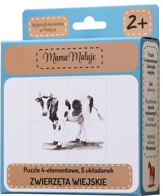 Produktbild von Puzzle „Bauernhoftiere“ mit 4 Teilen für Kinder