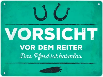 Produktbild von Metallschild XL mit Spruch: Vorsicht vor dem Reiter, ... Schild Blechschild
